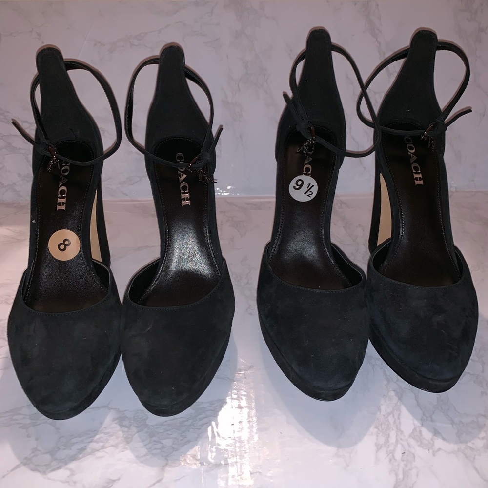 BNWT COACH Chrystie Platform Suede Heels